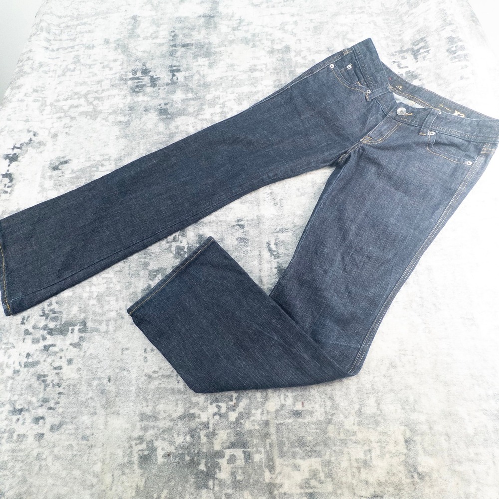 X2W10 Womens Size 6 Dark Indigo Bootcut Jeans Flap Back Pockets Quality Denim‎